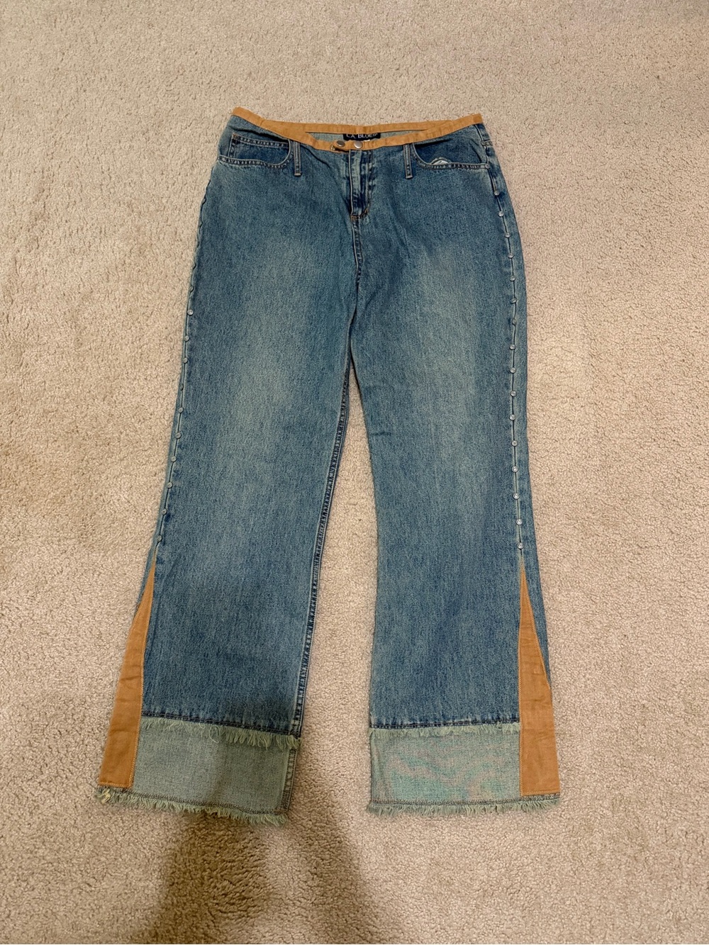 Vintage Y2K LA Blues Studded Western Wide Leg Jeans Size 14